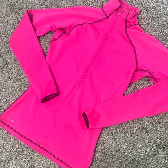 Nike Bright Pink Quarter-Zip Athletic Top